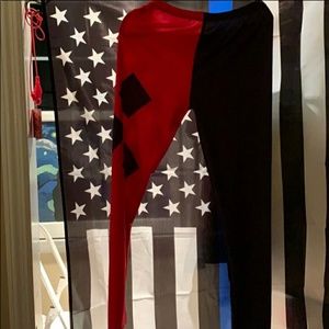 Red n black Harley Quinn leggings